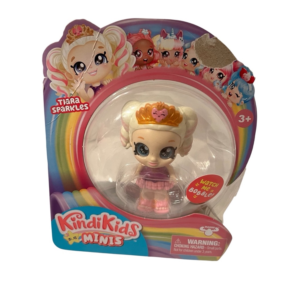 Tiara Sparkles Kindi Kids Mini’s Bobble Head Glitter Eyes New in Package